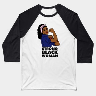 Strong Black Woman Afro African Black History Baseball T-Shirt